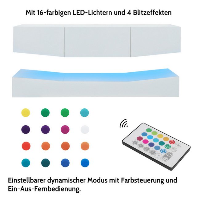 HAUSS SPLOE TV-Schrank mit LED-Beleuchtung TV Schrank Hängend Wand für Wohn günstig online kaufen