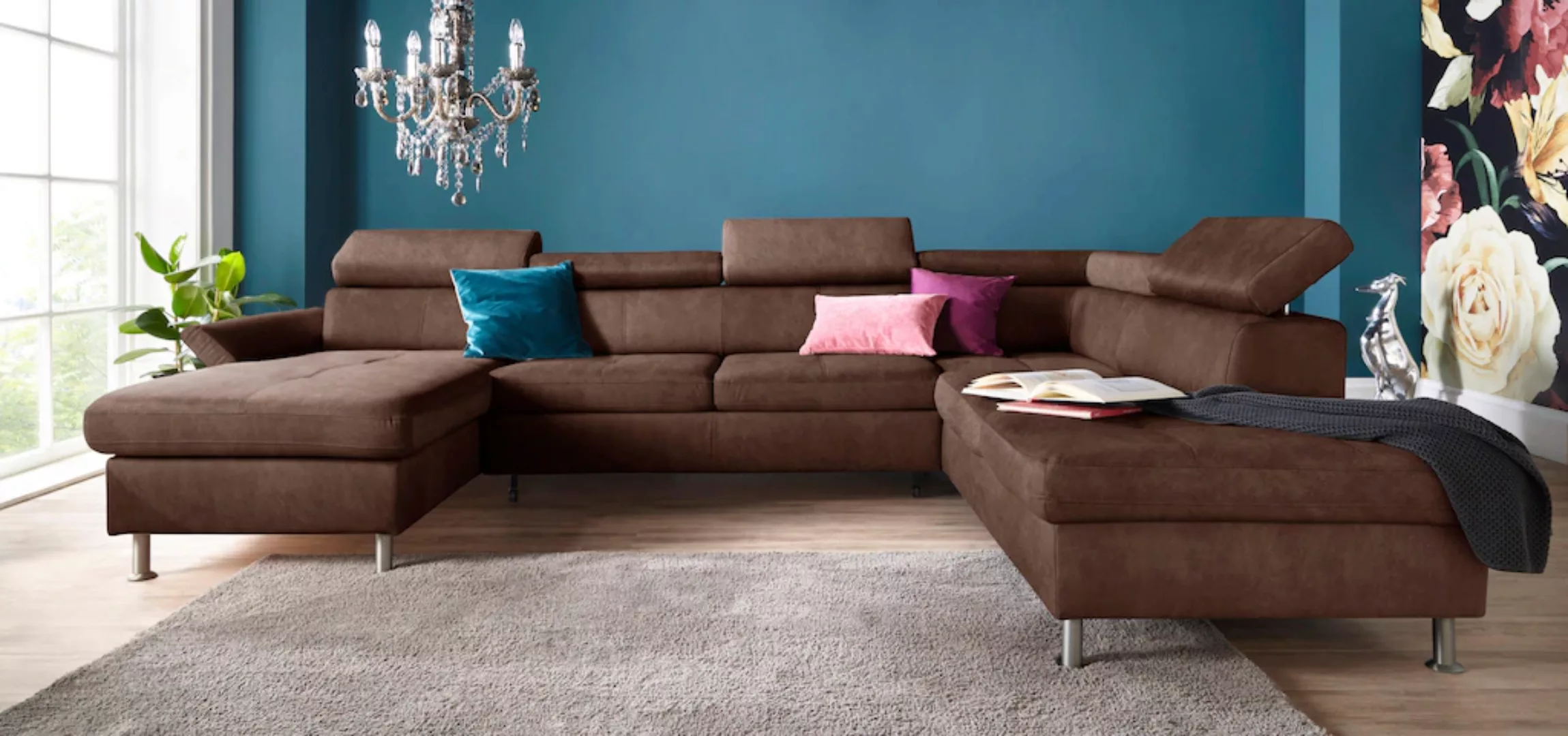 exxpo - sofa fashion Wohnlandschaft Maretto, U-Form, inkl. Kopf- bzw. Rücke günstig online kaufen