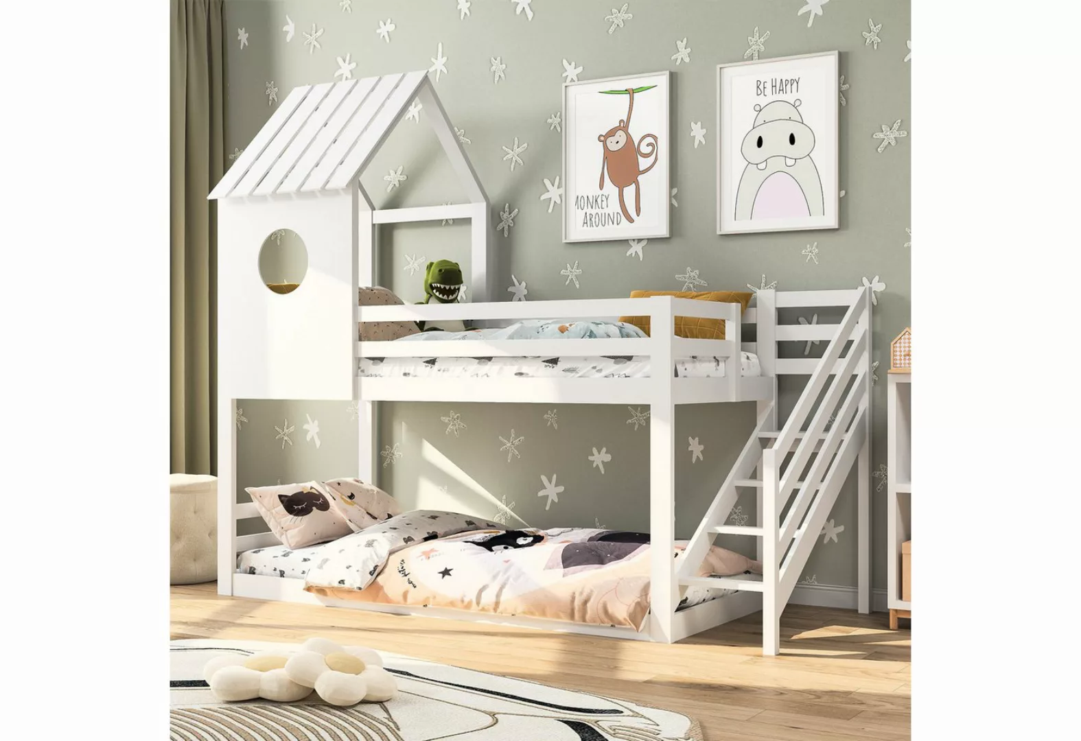 Furnishings Home Etagenbett Kinderbett Hochbett Stauraumbett (Rausfallschut günstig online kaufen