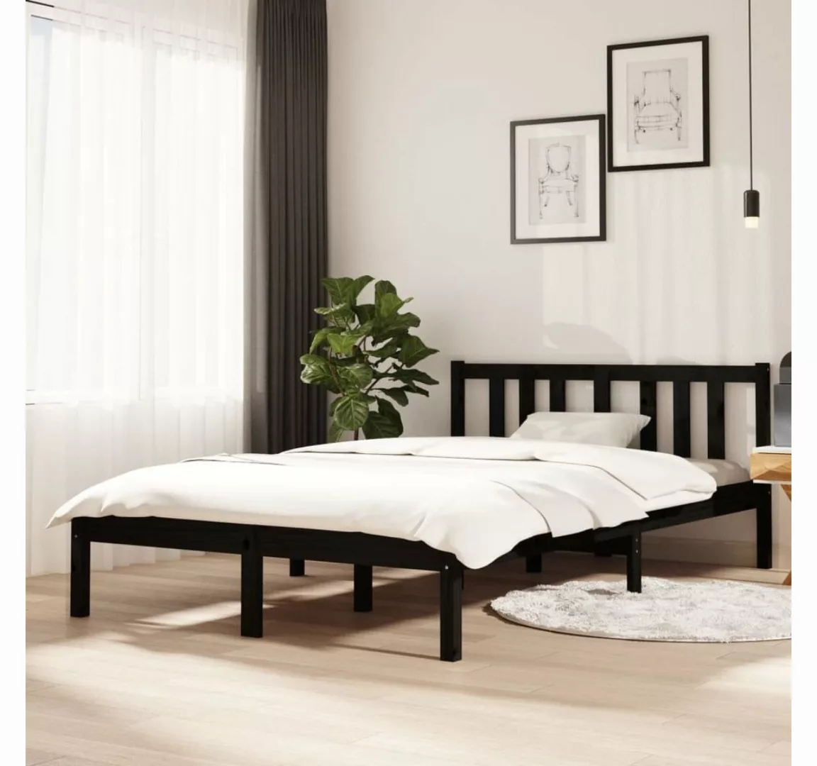 furnicato Bett Massivholzbett Schwarz 120x200 cm günstig online kaufen