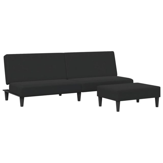 vidaXL Sofa Schlafsofa 2-Sitzer mit Fußhocker Schwarz Samt günstig online kaufen