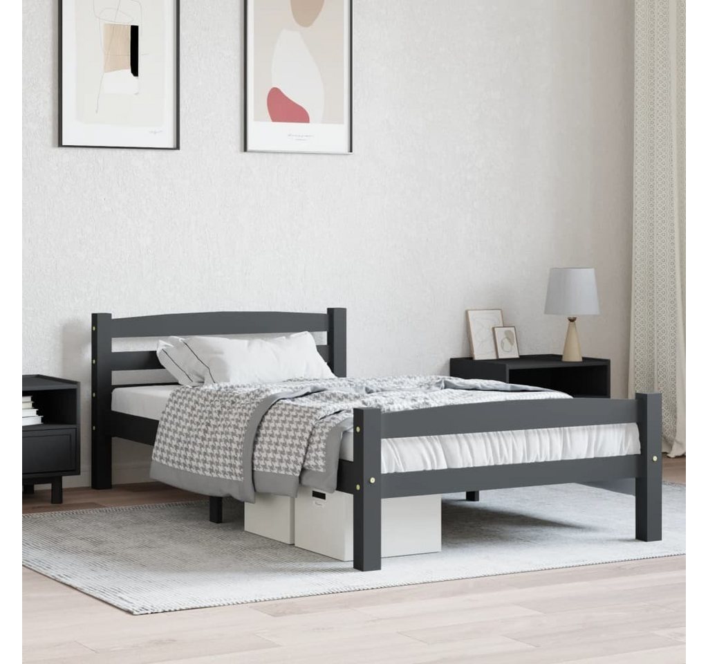 furnicato Bett Massivholzbett Dunkelgrau Kiefer 100x200 cm günstig online kaufen