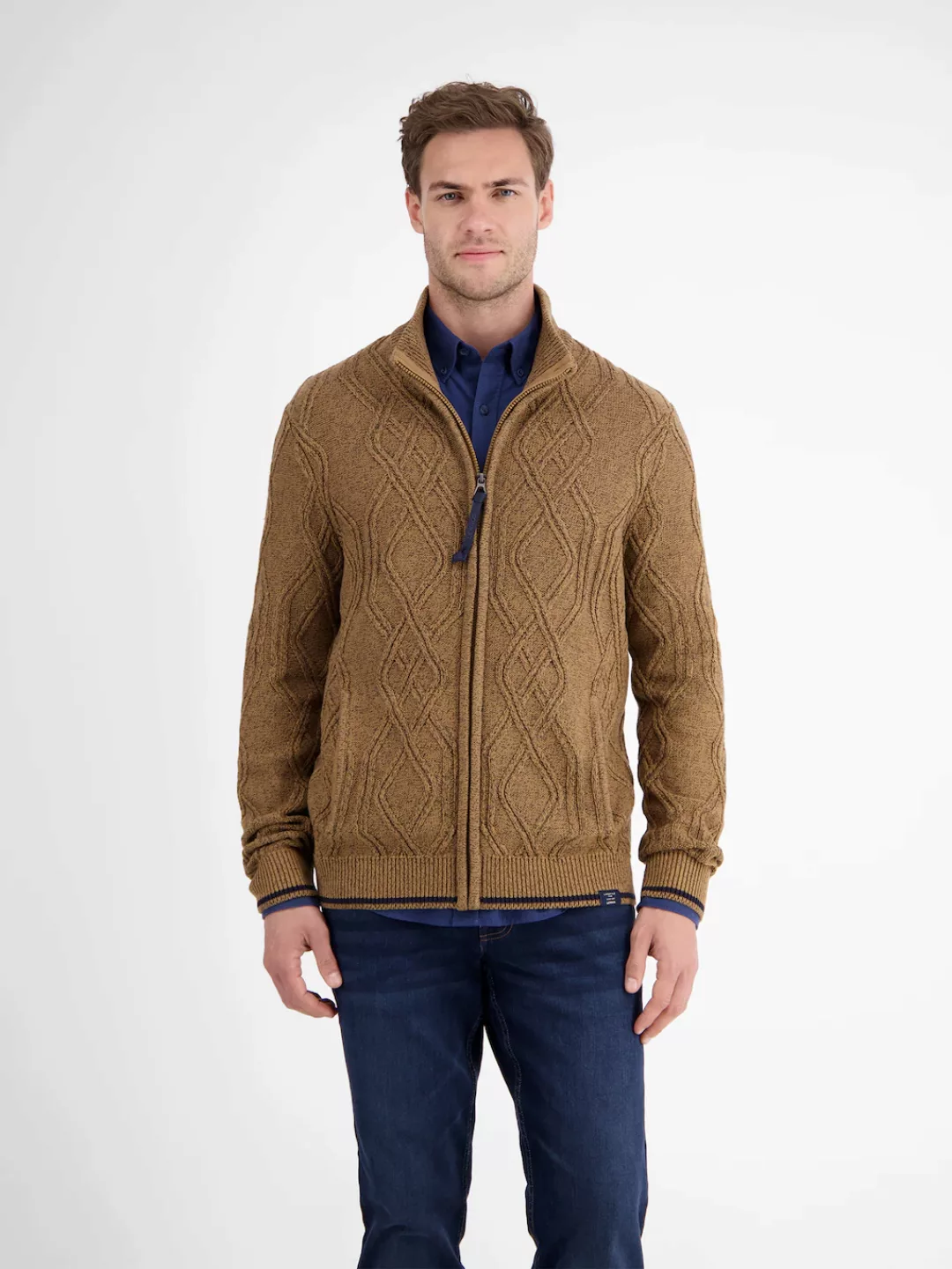 LERROS Strickjacke "LERROS Herren-Strickjacke mit Zopfmuster" günstig online kaufen