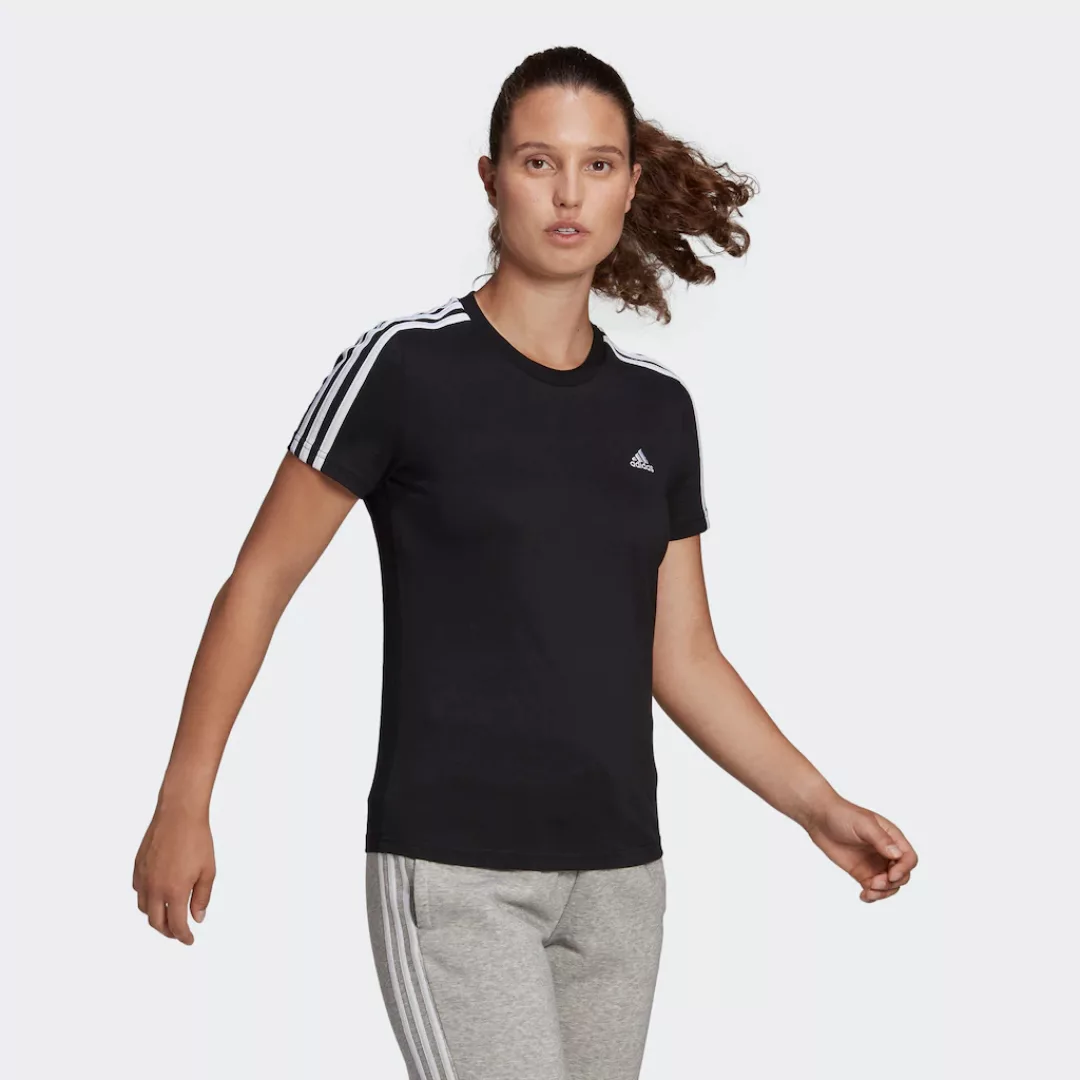adidas Sportswear T-Shirt "LOUNGEWEAR ESSENTIALS SLIM 3-STREIFEN" günstig online kaufen