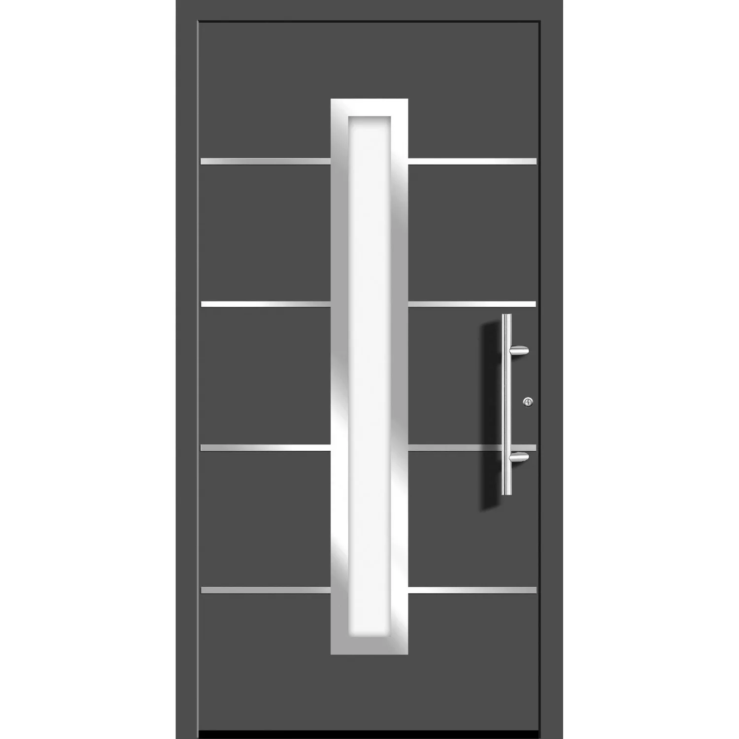 Aluminium-Haustür Moderno M410/P 110 x 210 cm Anthrazit Metallic Anschlag R günstig online kaufen