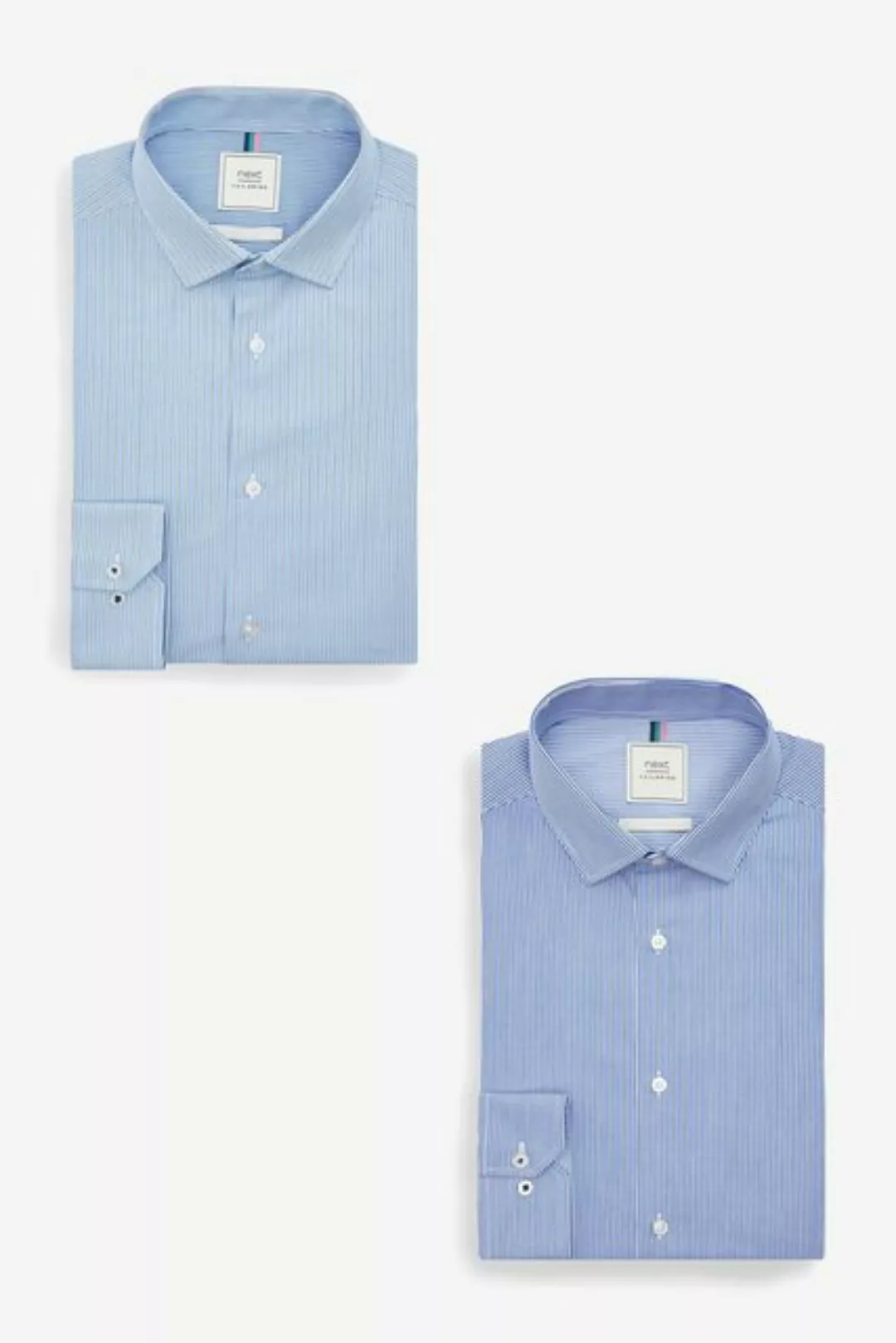 Next Langarmhemd Hemden im Slim Fit, einfache Manschetten, 2er-Pack (2-tlg) günstig online kaufen