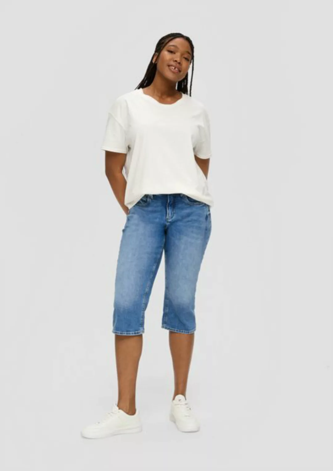 QS Bequeme Jeans Capri-Jeans Catie / Slim Fit / Mid Rise / Slim Leg günstig online kaufen