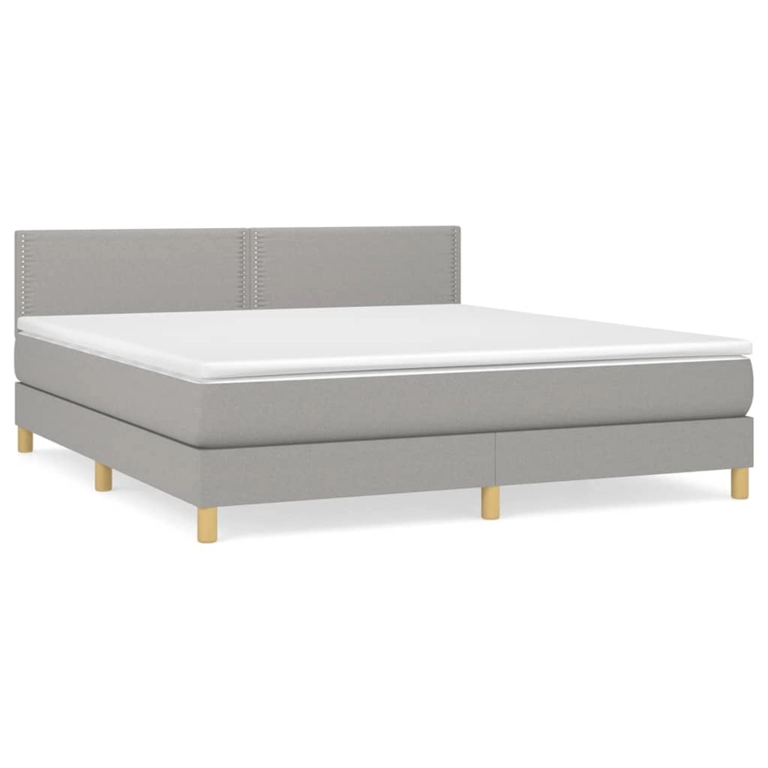 vidaXL Boxspringbett Boxspringbett mit Matratze Hellgrau 180x200 cm Stoff B günstig online kaufen