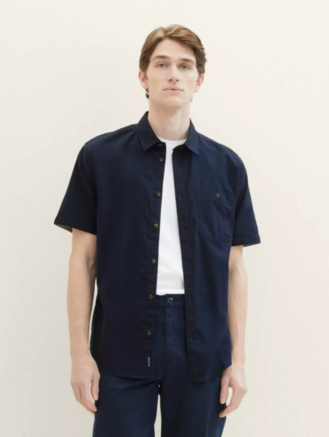 TOM TAILOR Langarmhemd Basic Kurzarmhemd günstig online kaufen