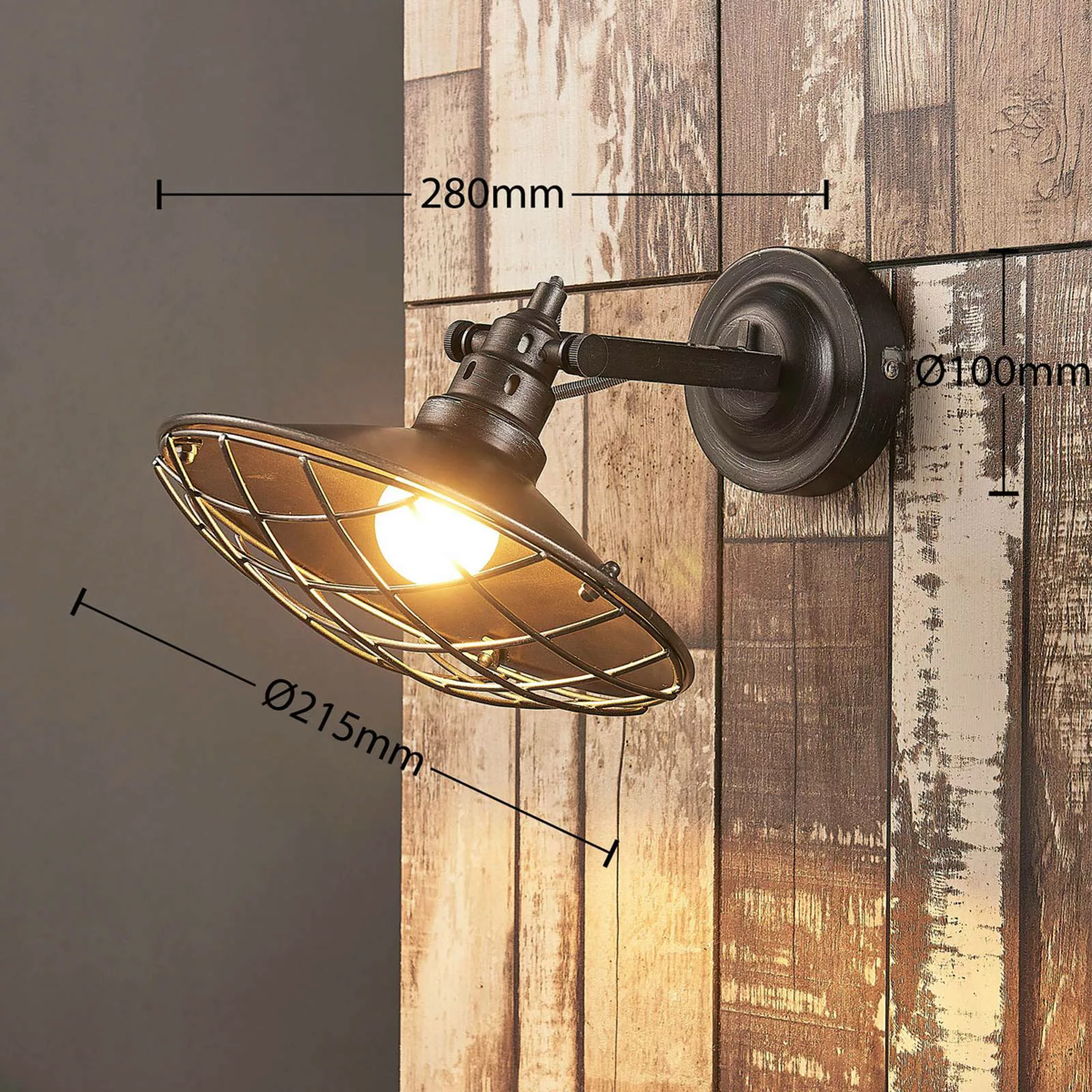 Pekka - Wandlampe mit Gitterabdeckung günstig online kaufen