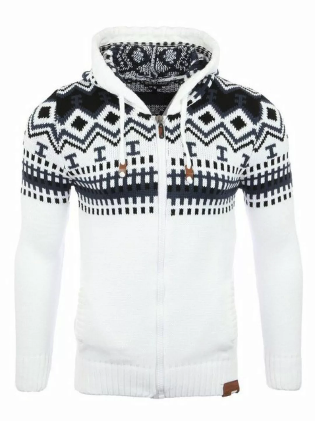 Reslad Strickpullover Reslad Herren Grobstrick Norweger Winter Strickjacke günstig online kaufen