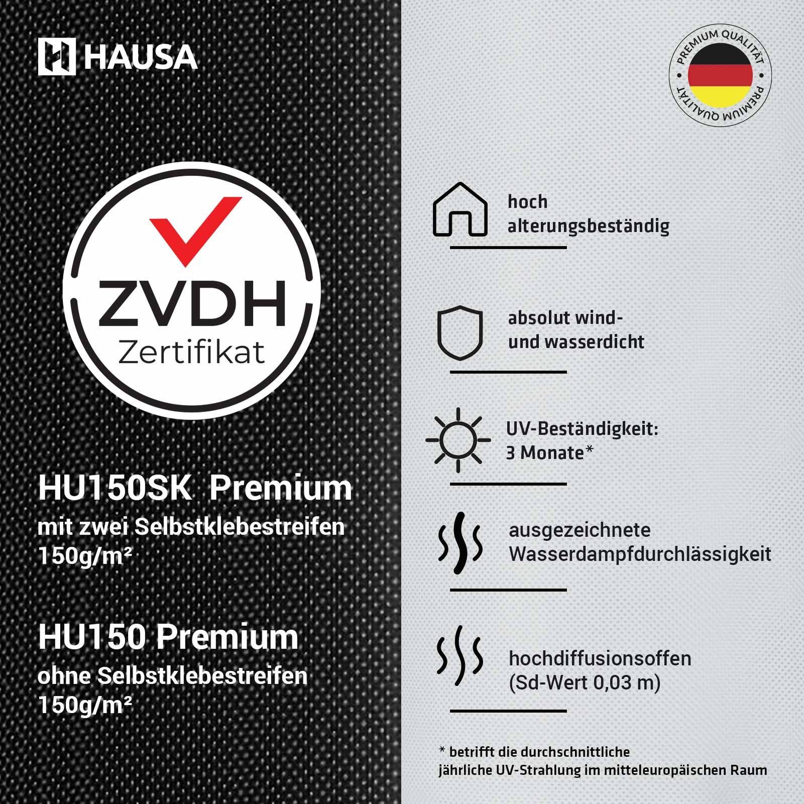 Hausa Dachbahn Unterspannbahn Premium HU150 gemäß günstig online kaufen