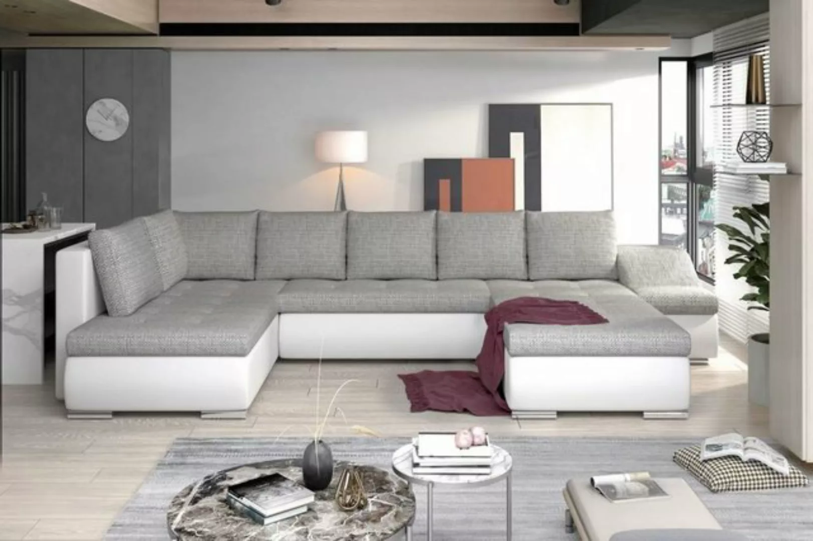 JVmoebel Ecksofa, Designer Sofa mit Rückenkissen günstig online kaufen