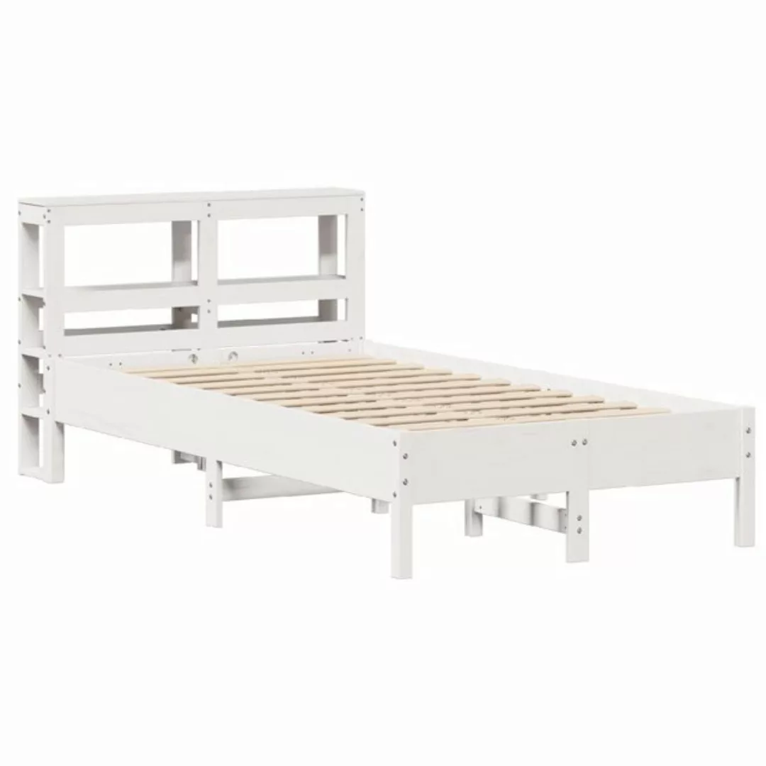 vidaXL Bett Massivholzbett ohne Matratze Weiß 75x190 cm Kiefernholz günstig online kaufen