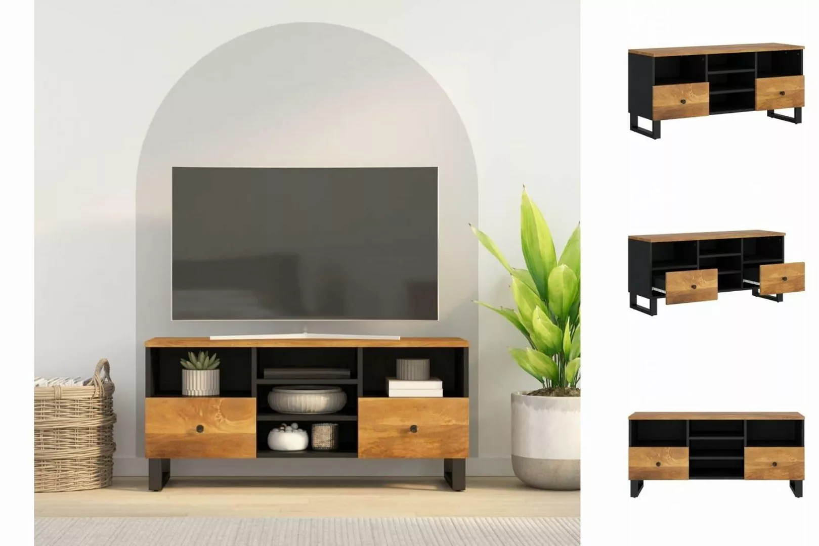 vidaXL TV-Schrank TV-Schrank 100x33x46 cm Massivholz Mango und Spanplatte günstig online kaufen