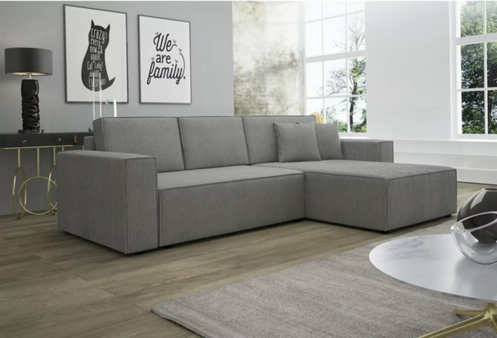 Fun Möbel Ecksofa Ecksofa Schlafsofa Sofa CONOR Stoff oder Kunstleder, inkl günstig online kaufen