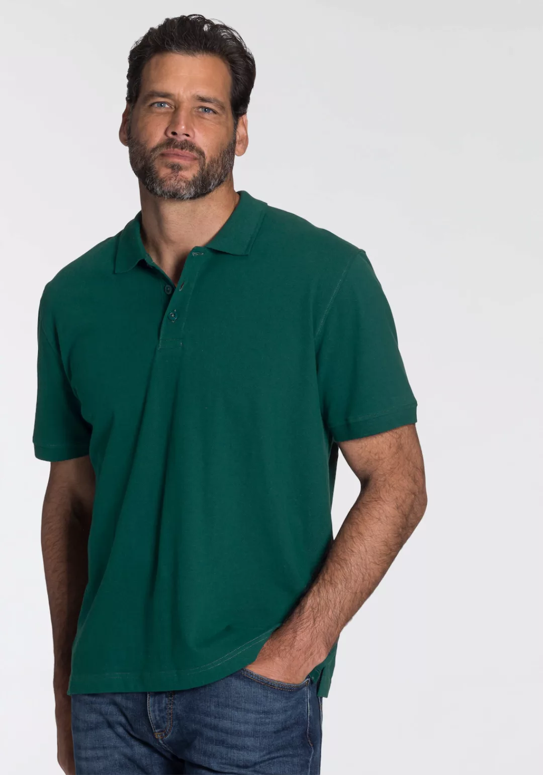 Mans World Poloshirt, Kurzarm, lockere Passform, unifarben günstig online kaufen