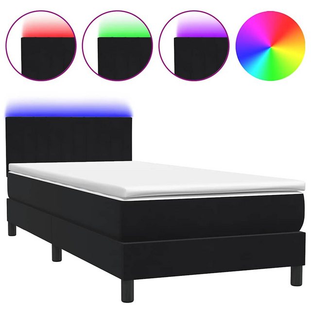 vidaXL Boxspringbett, Boxspringbett mit Matratze Schwarz 90x210 cm Samt günstig online kaufen