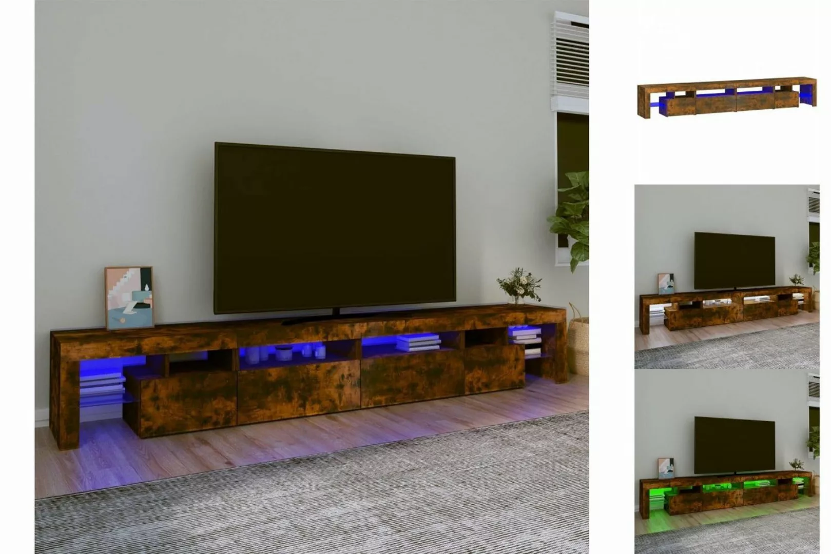 vidaXL TV-Schrank TV-Schrank mit LED-Leuchten Räuchereiche 280x36,5x40 cm L günstig online kaufen