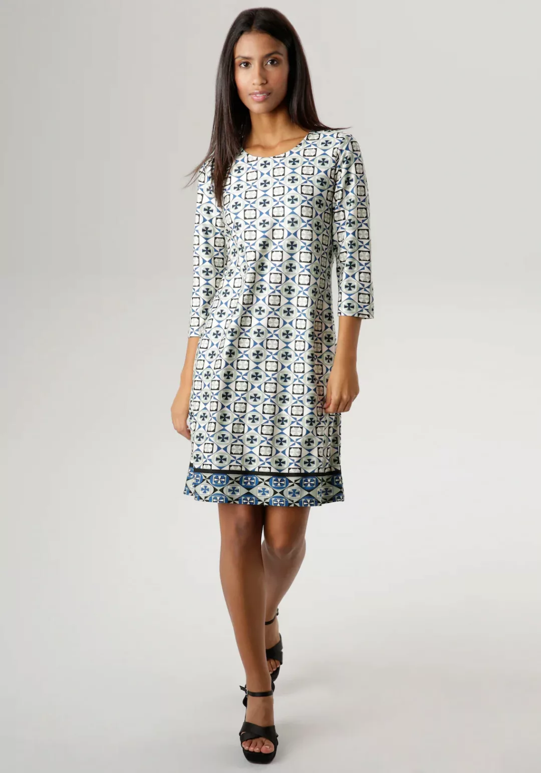Aniston SELECTED Jerseykleid, mit geometrischem Muster und aufgedruckter Bo günstig online kaufen