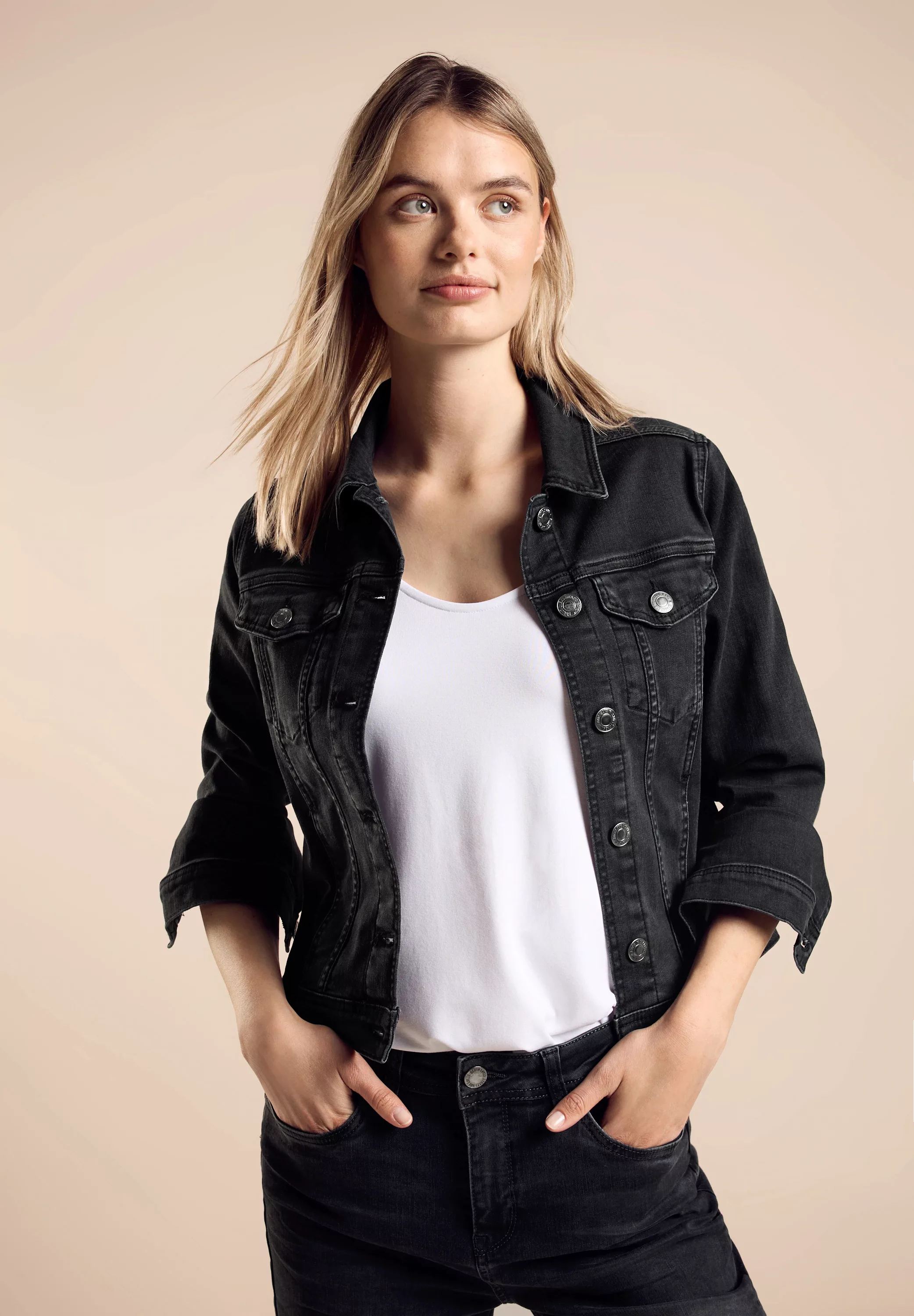 STREET ONE Jeansblazer Jacke im Washed-Look günstig online kaufen