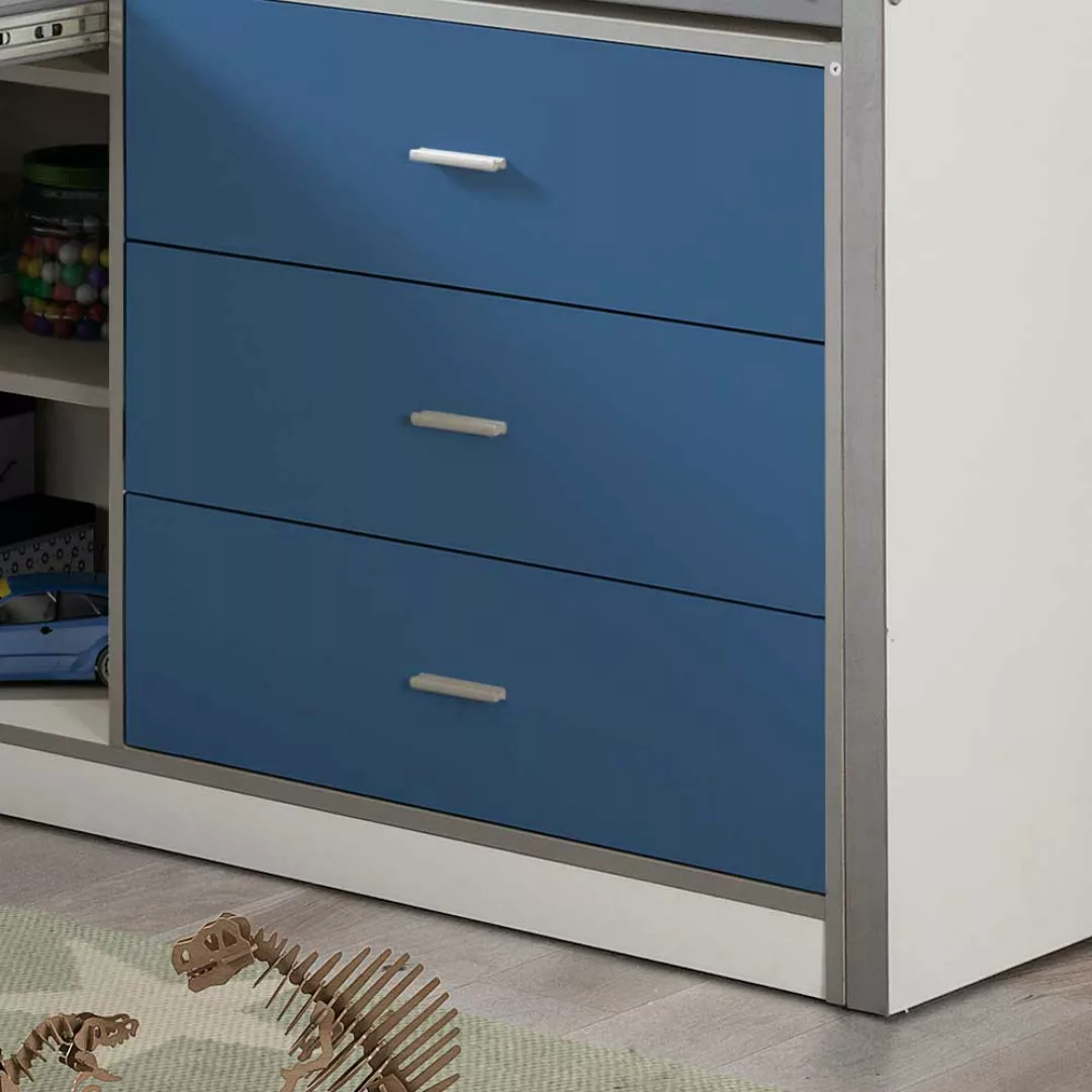 Kinder-Etagenbett mit Schreibtisch Stauraum günstig online kaufen