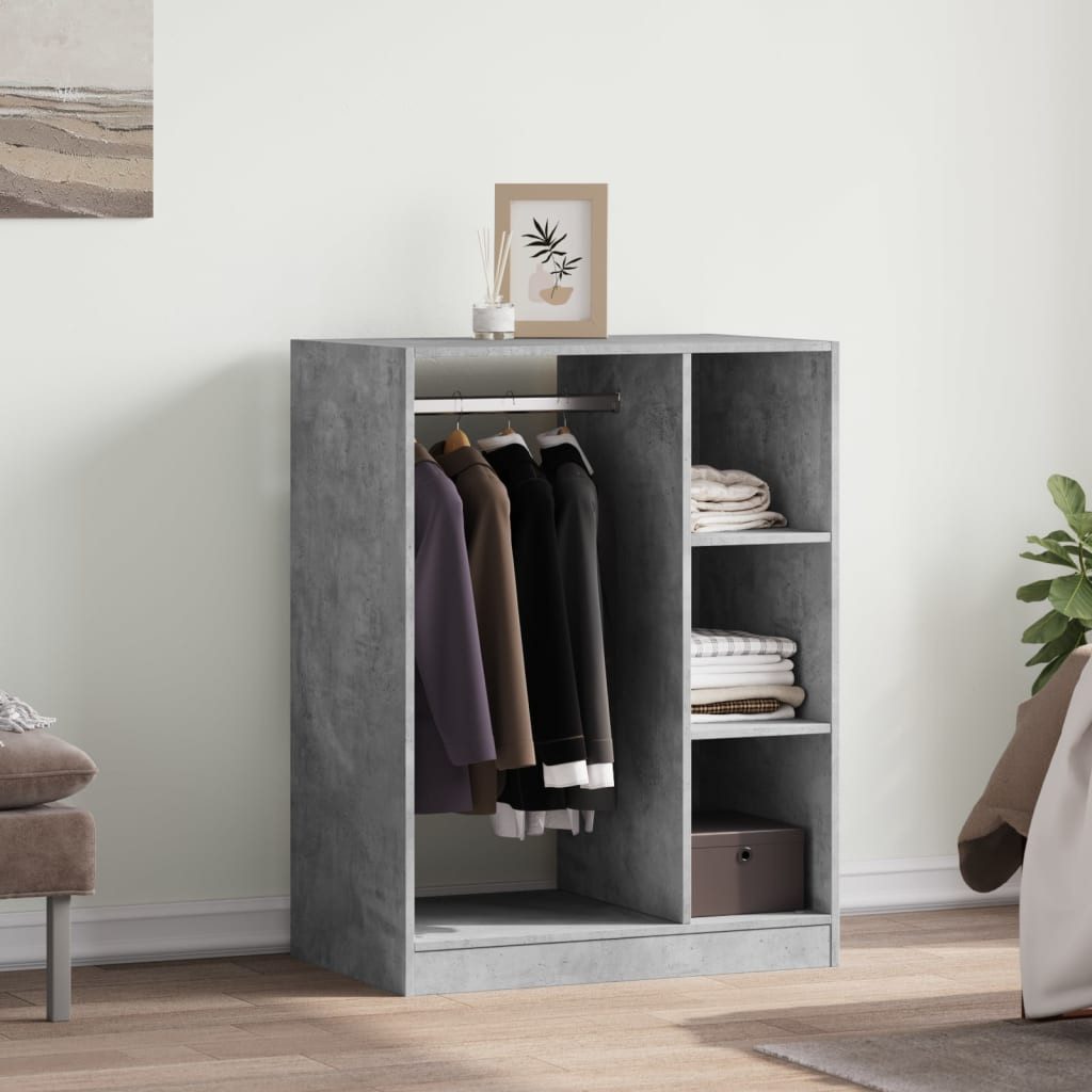 vidaXL Kleiderständer Kleiderschrank Betongrau 77x48x102 cm günstig online kaufen
