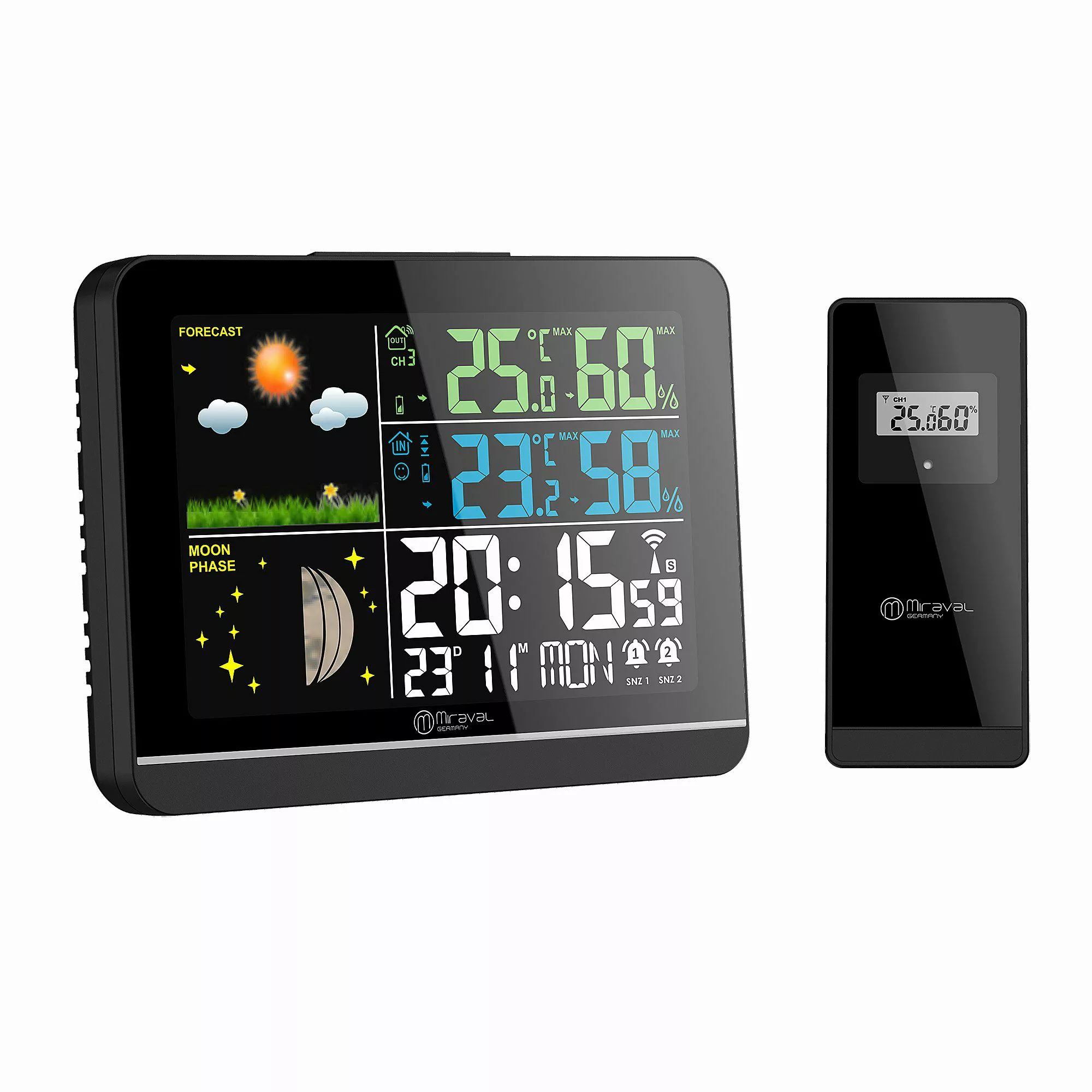 Miraval Klimamesser Miraval Wetterstation Farbdisplay, Außensensor günstig online kaufen