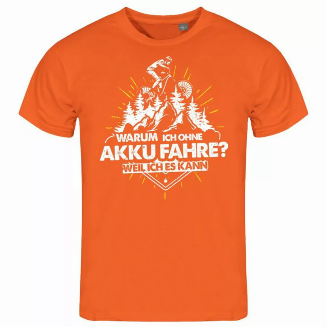 deinshirt Print-Shirt Herren T-Shirt Warum ich ohne Akku fahre - weil ich e günstig online kaufen