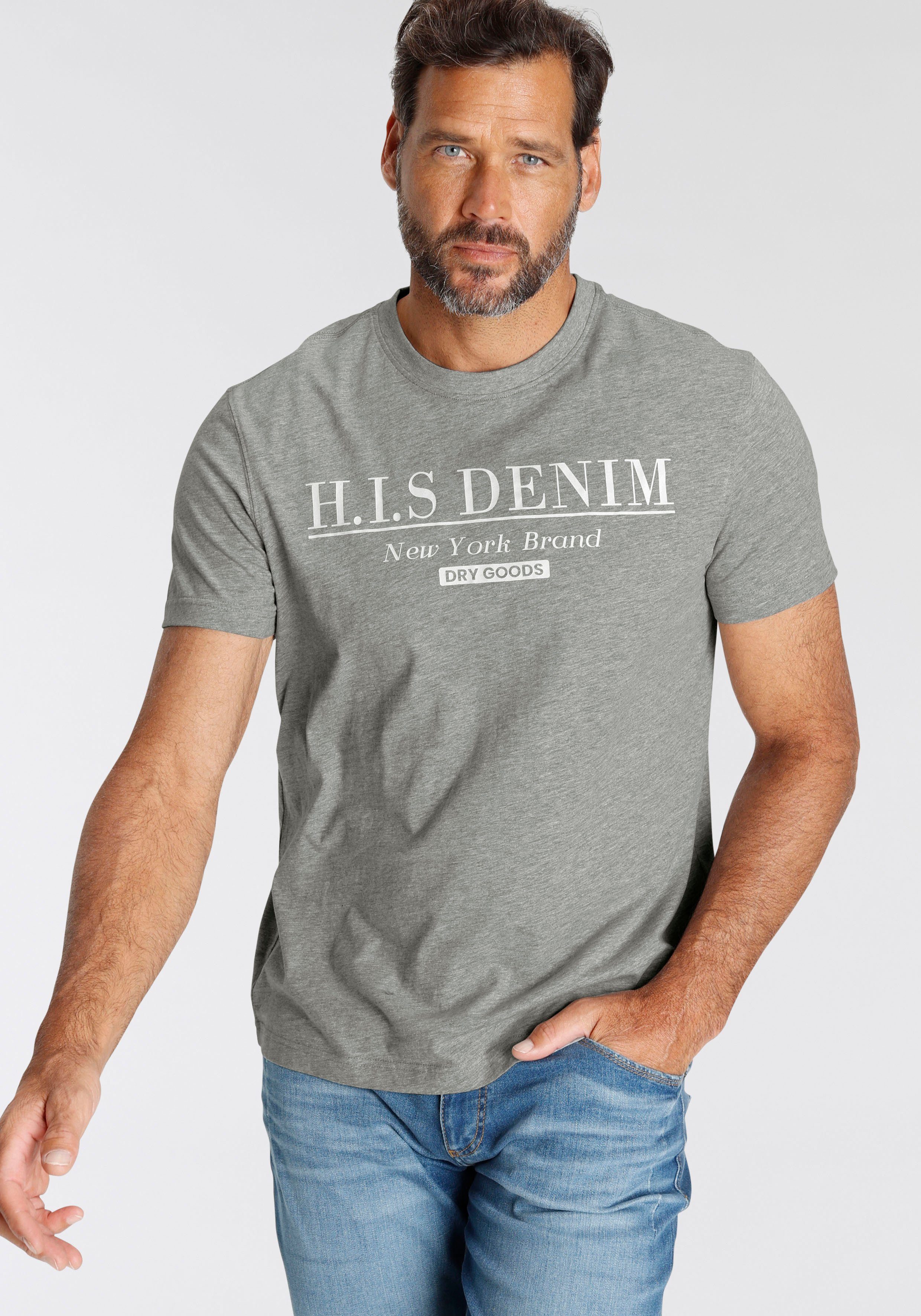 H.I.S T-Shirt schmale Passform, bedrucktes Design, günstig online kaufen