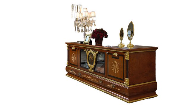 Xlmoebel Vitrine Wohnzimmer Vitrinenschrank im Barock-Rokoko-Design, brandn günstig online kaufen