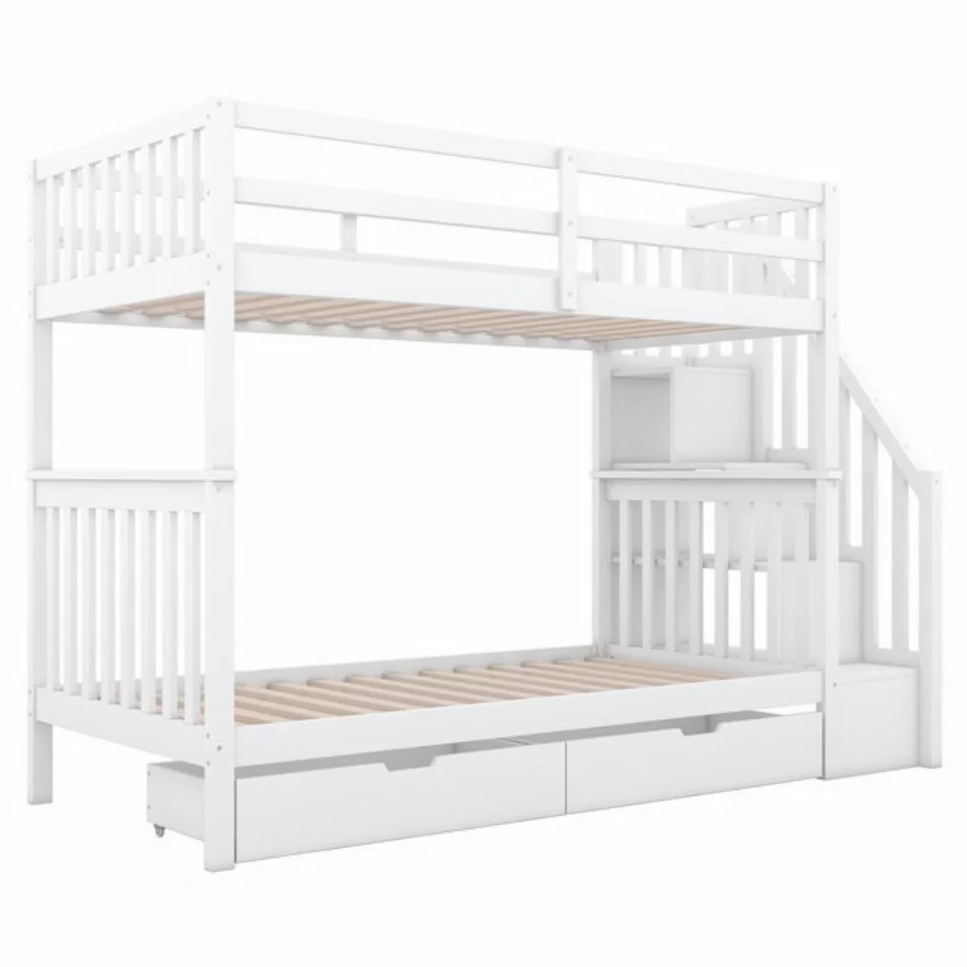 MODFU Etagenbett Kinderbett (Treppenregal, ausgestattet mit zwei Schubladen günstig online kaufen