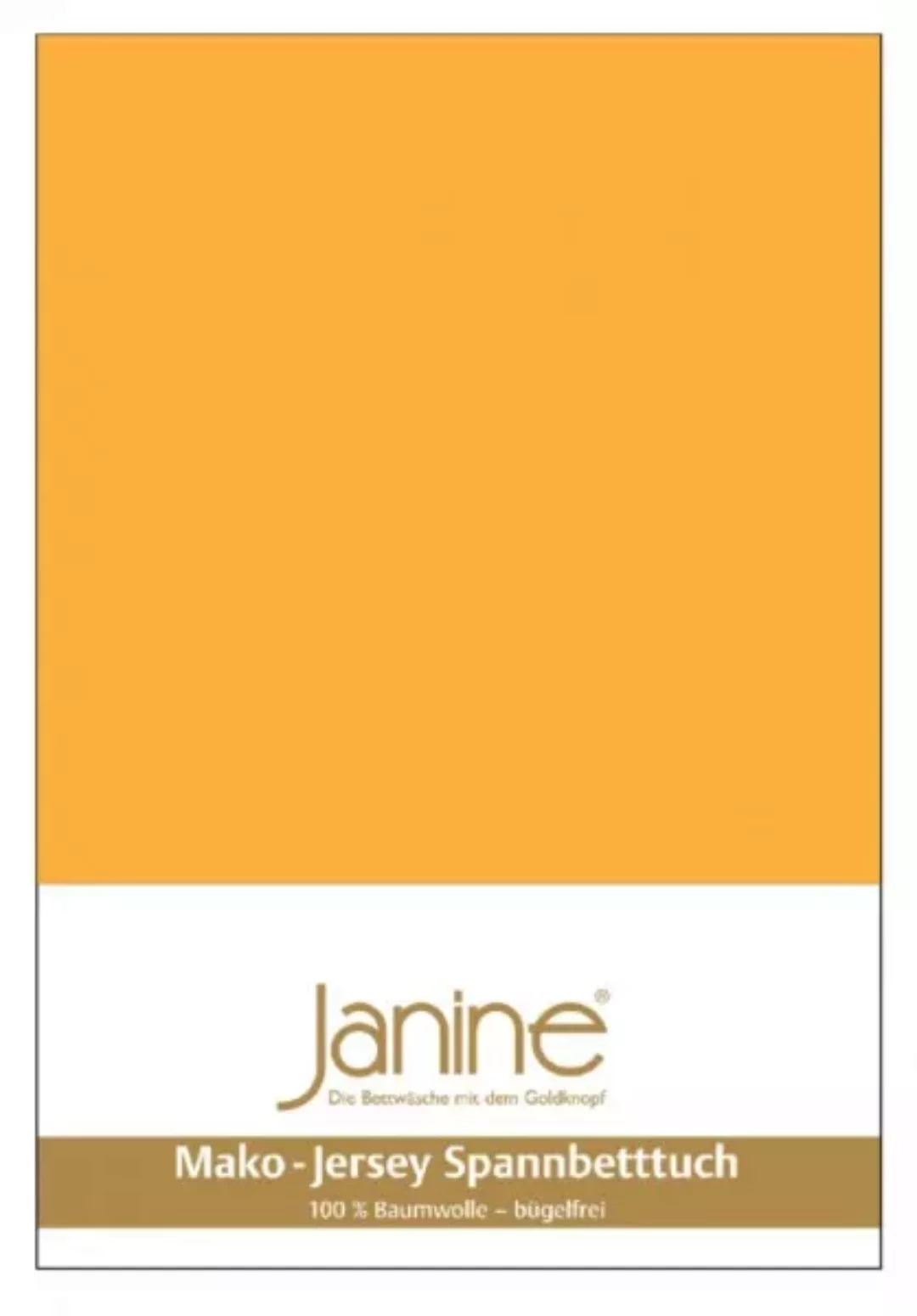 Janine Spannbetttuch Mako-Feinjersey 5007 sonnengelb Größe:  200x200 cm günstig online kaufen