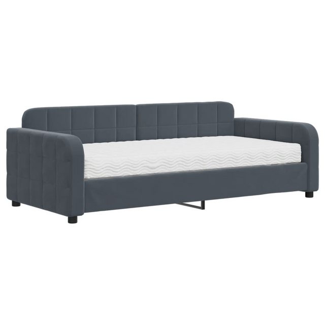 vidaXL Bett Tagesbett mit Matratze Dunkelgrau 90x190 cm Samt günstig online kaufen