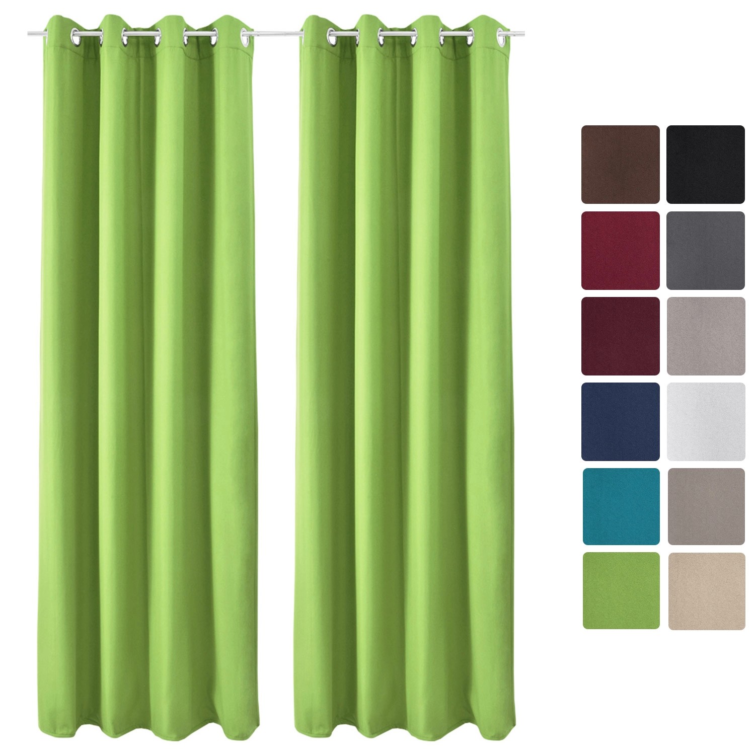 Beautissu Amelie TO Vorhang mit Öse 140x245cm Grün 2tlg günstig online kaufen