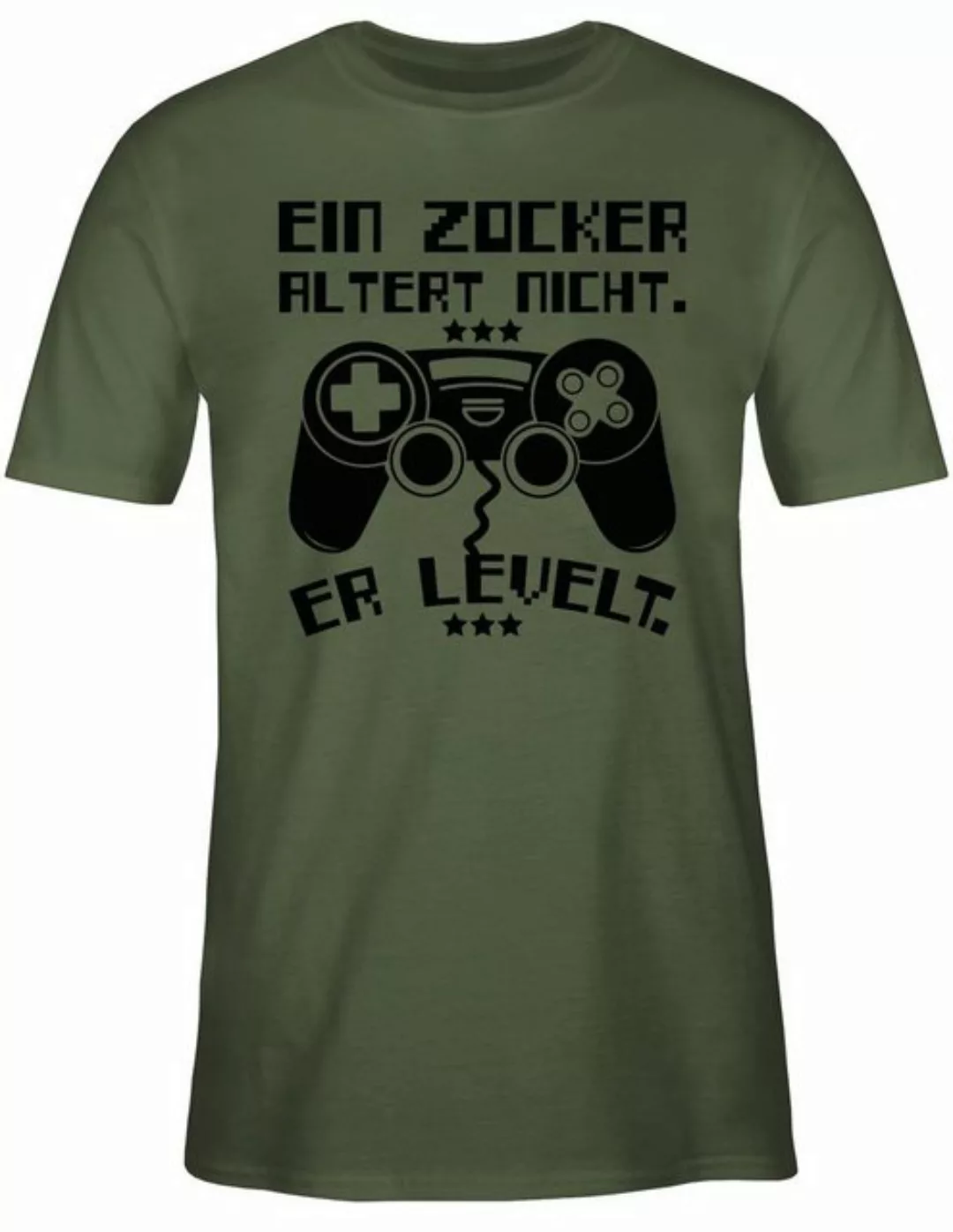 Shirtracer T-Shirt Ein Zocker altert nicht - er levelt Nerd Geschenke günstig online kaufen