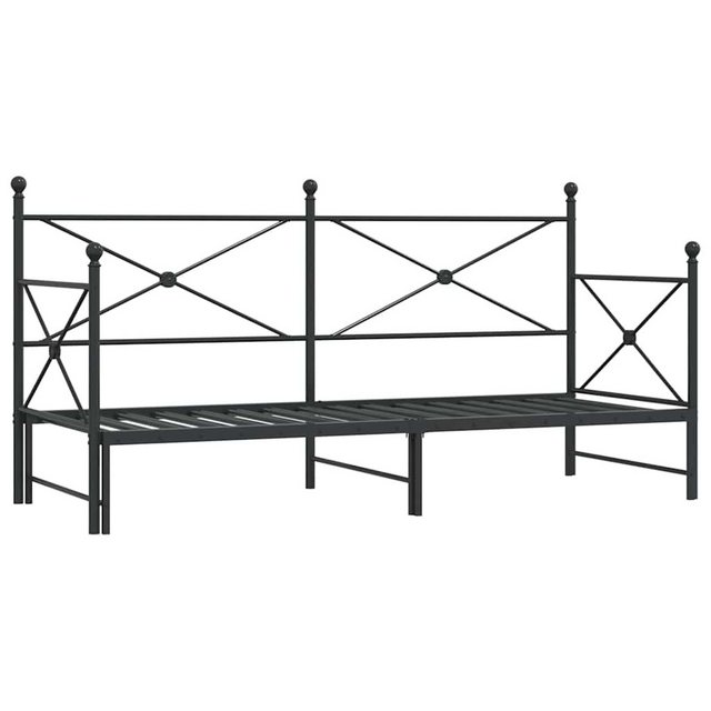 vidaXL Bett Tagesbett Ausziehbar ohne Matratze Schwarz 75x190 cm Stahl günstig online kaufen