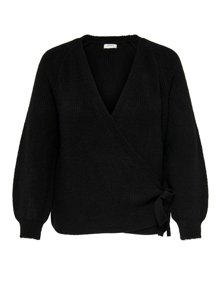 ONLY Curvy Langarm Strickpullover Damen Schwarz günstig online kaufen