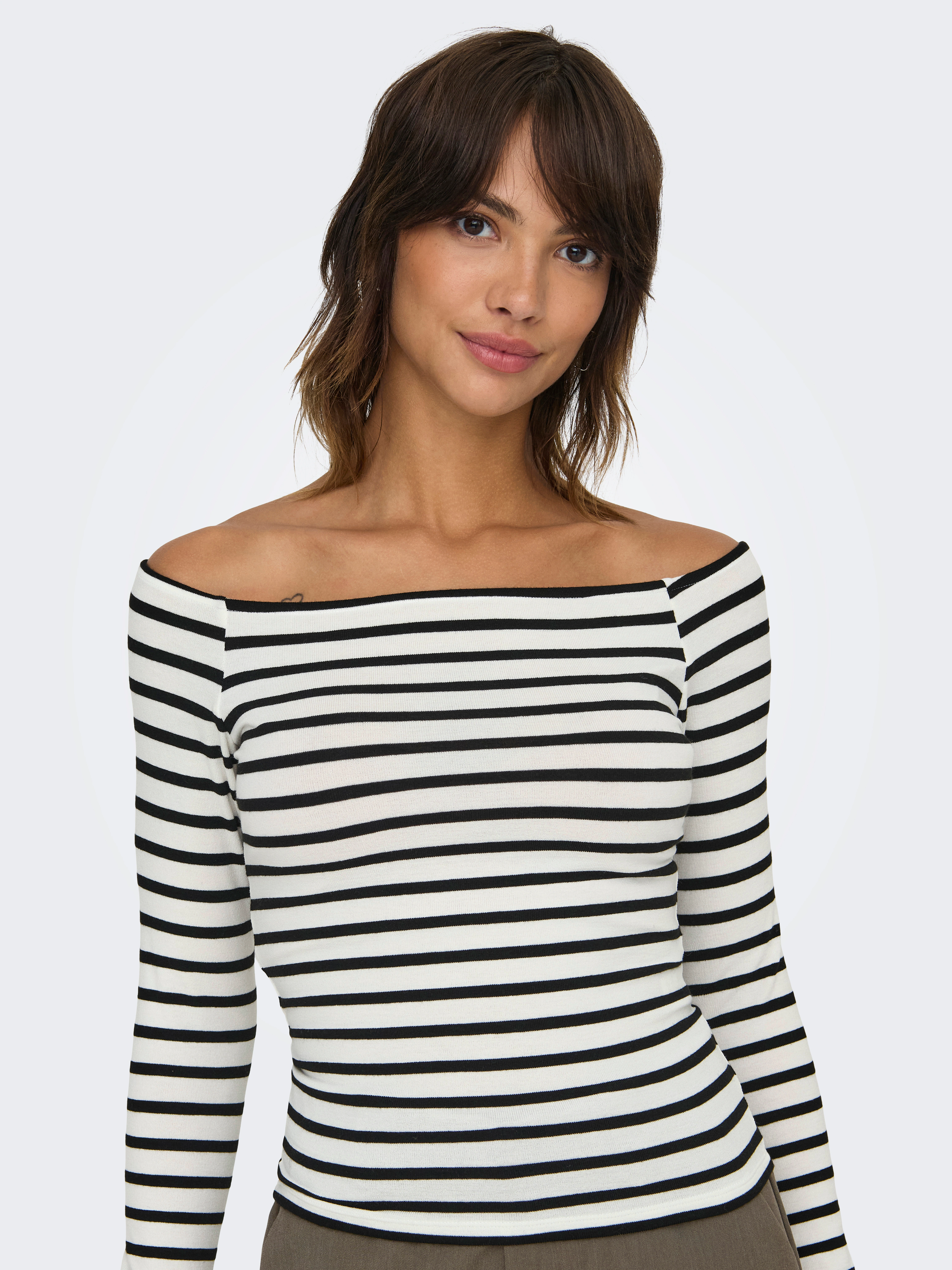 ONLY Langarmshirt "ONLGLAMOUR L/S BOAT NECK TOP BOX CC JRS" günstig online kaufen