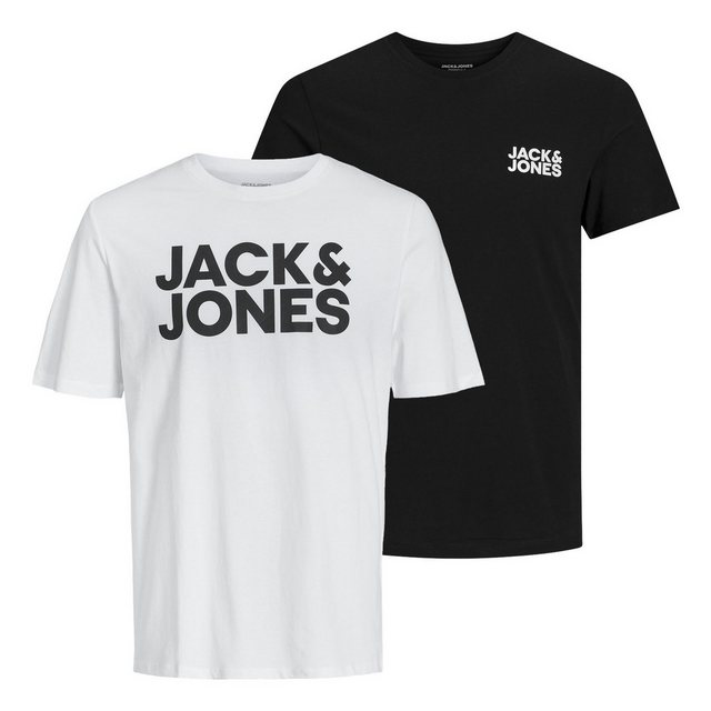 Jack & Jones T-Shirt 2er Pack Logo Tee Crew Neck mit Markenschriftzug günstig online kaufen