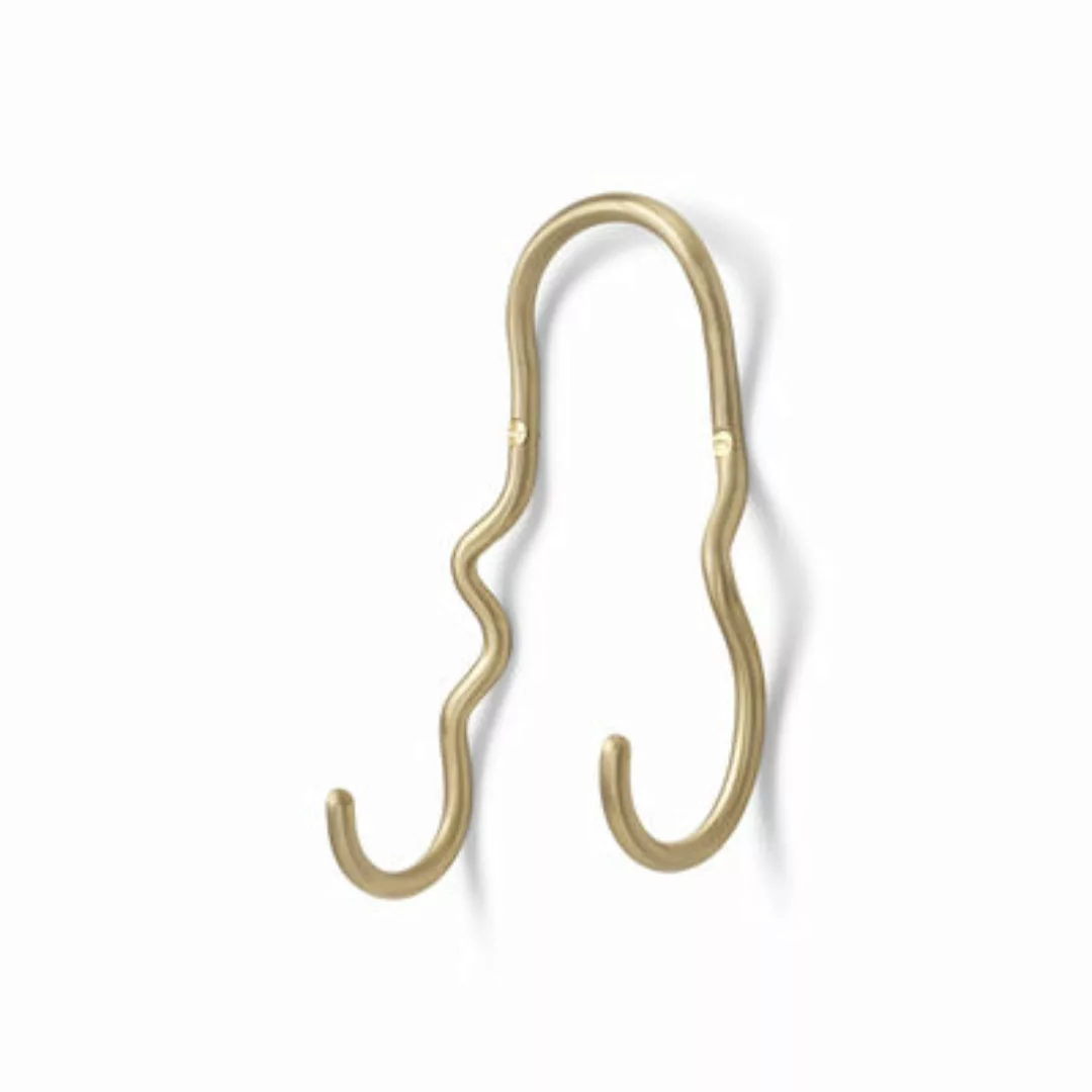 Wandhaken Curvature gold metall / 2 Haken - Messing - Ferm Living - Metall günstig online kaufen