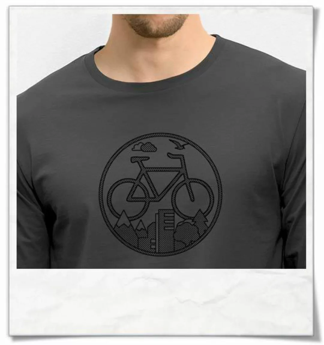 Fahrrad / Bike Langarm T-shirt In Grau & Schwarz günstig online kaufen