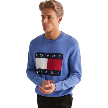 Tommy Jeans  Sweatshirt Knitted Flag Sweater Tempo Blue Melange günstig online kaufen