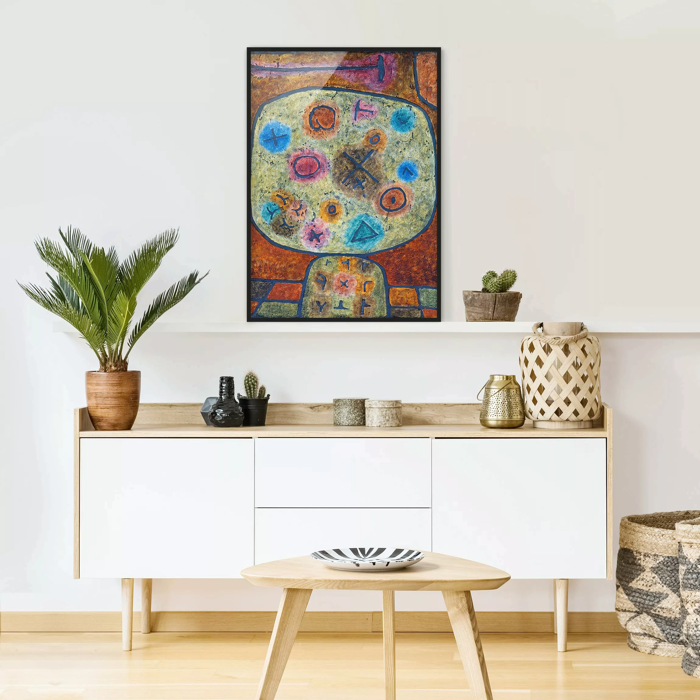 Bild mit Rahmen Kunstdruck - Hochformat Paul Klee - Blumen in Stein günstig online kaufen