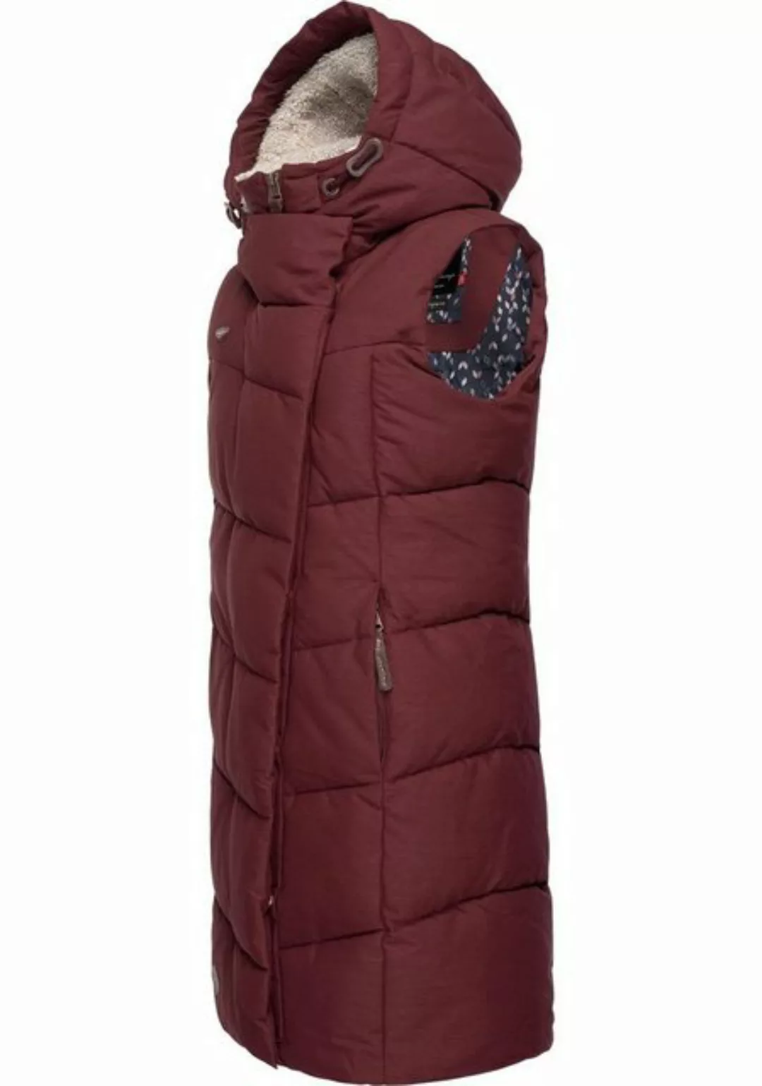 Ragwear Steppweste Pavla Vest stylische Winterweste mit Teddyfutter und Kap günstig online kaufen