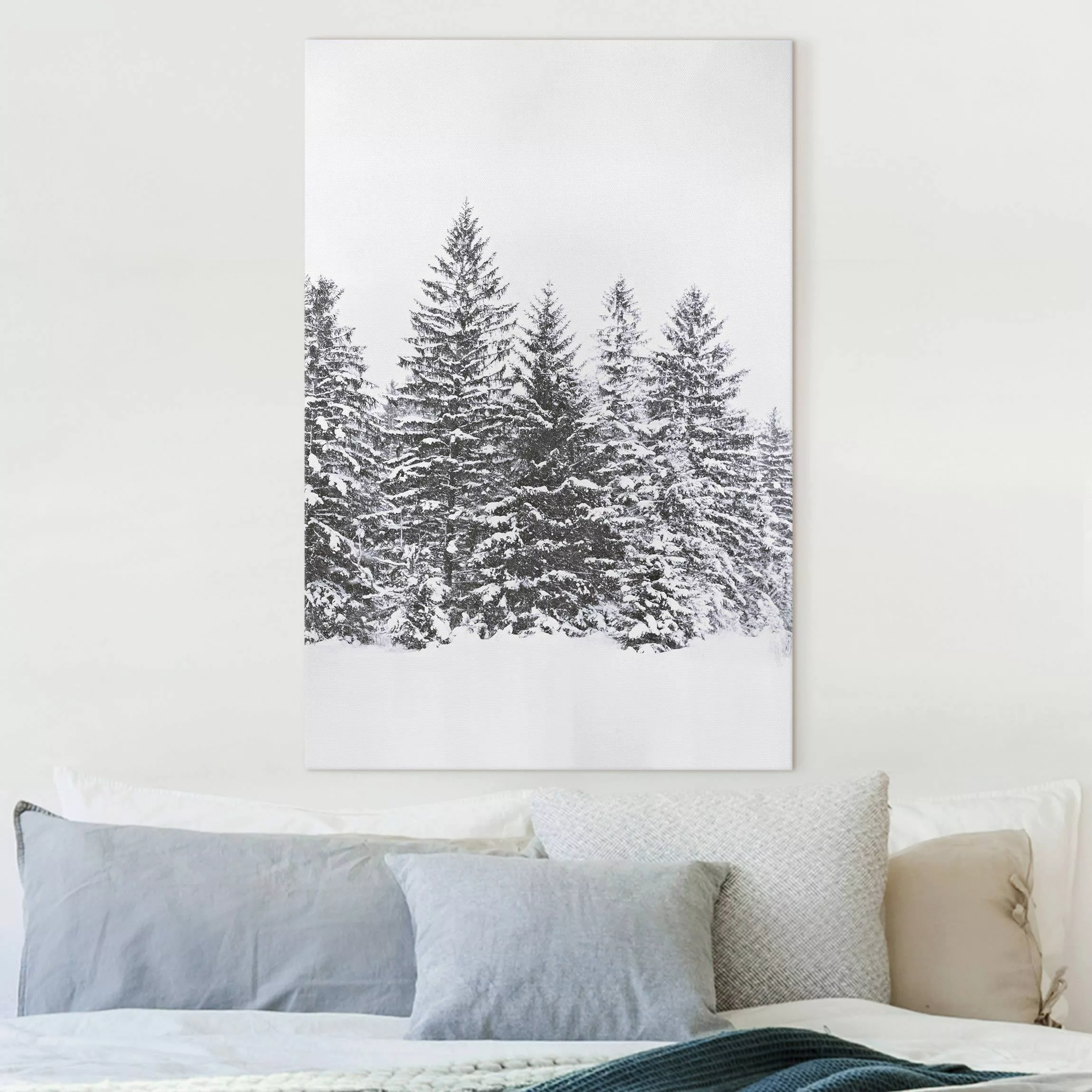 Leinwandbild Dunkle Winterlandschaft günstig online kaufen