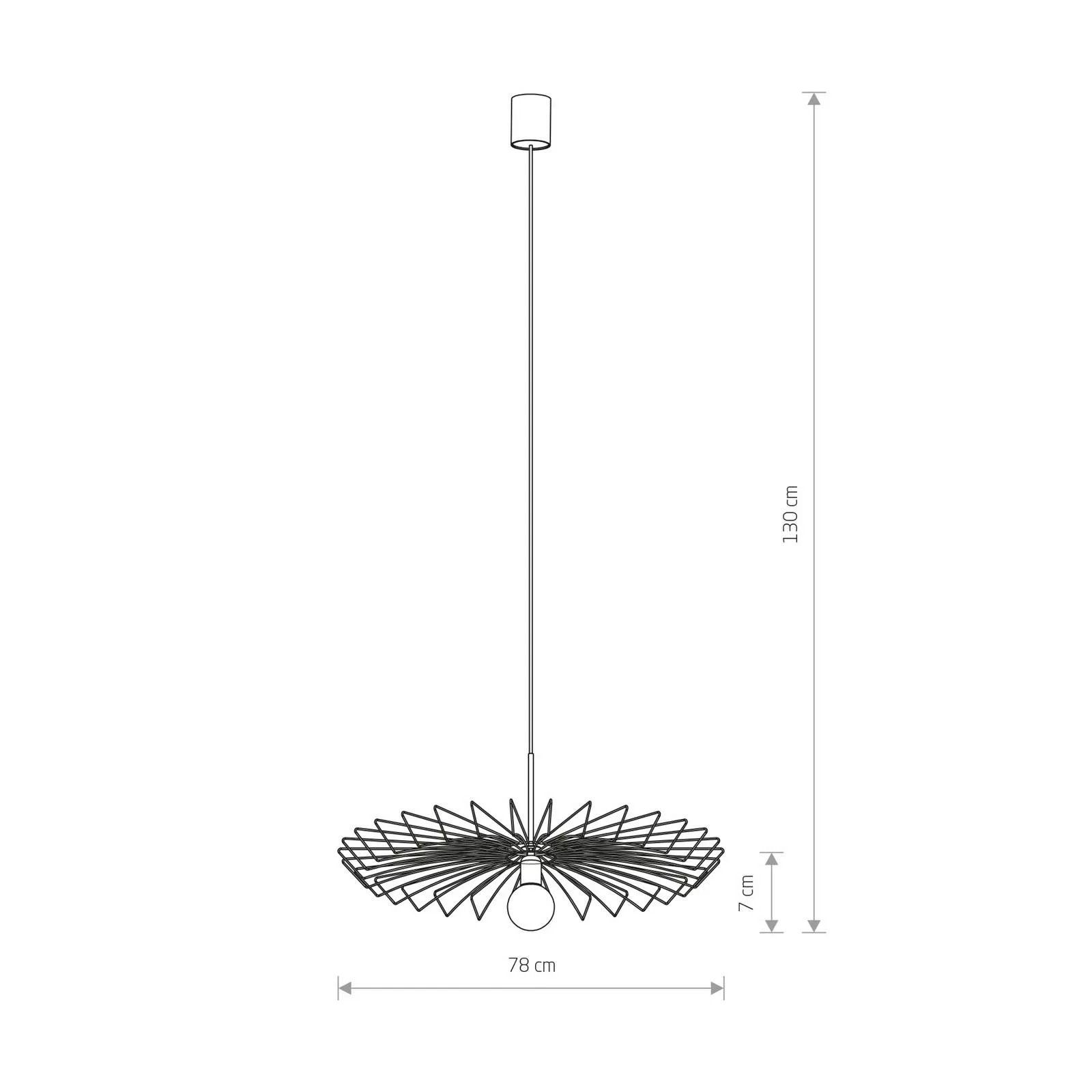 Pendelleuchte Umbrella in flacher Form, gold günstig online kaufen