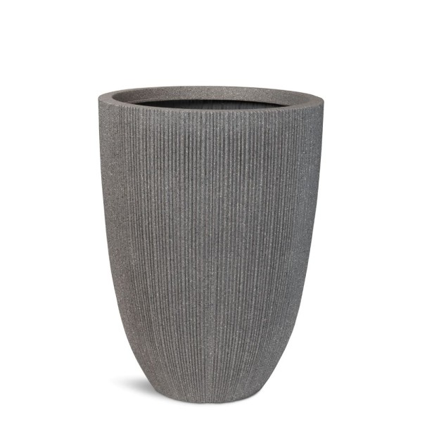 Toskana Deko Pflanzvase mit Rillen Ø 37 cm, Höhe 48,5 cm stone grey günstig online kaufen