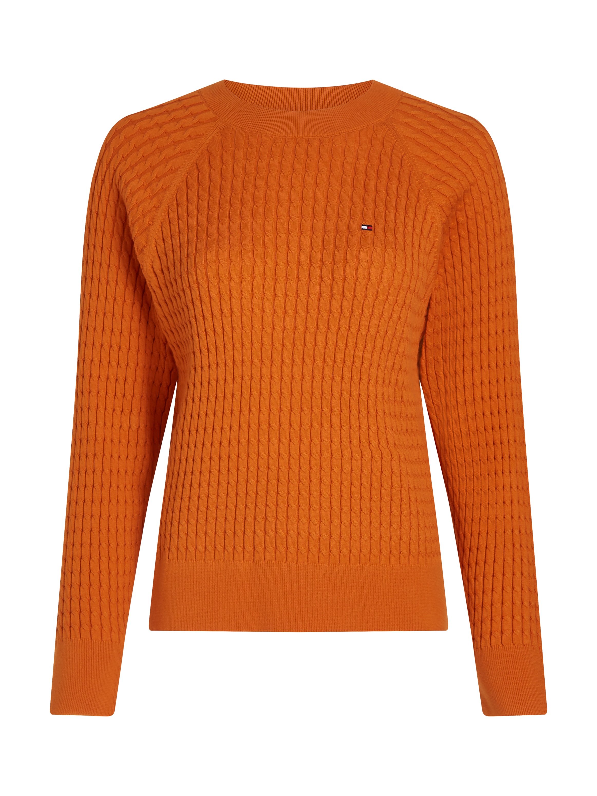 Tommy Hilfiger Rundhalspullover CO CABLE C-NK SWEATER mit Zopfmuster günstig online kaufen