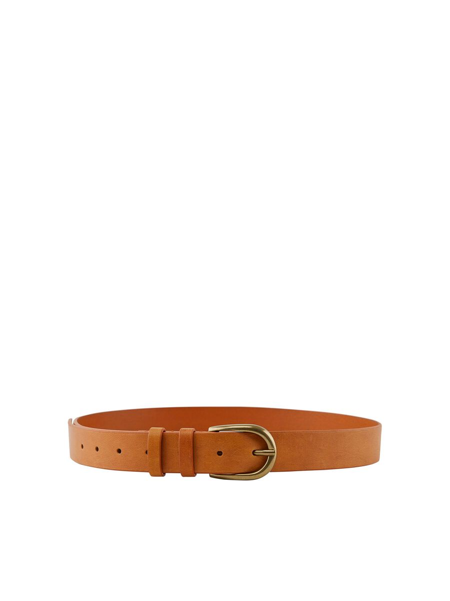 Pieces Haven Ledergürtel 90 cm Cognac / Detail Gold Buckle günstig online kaufen